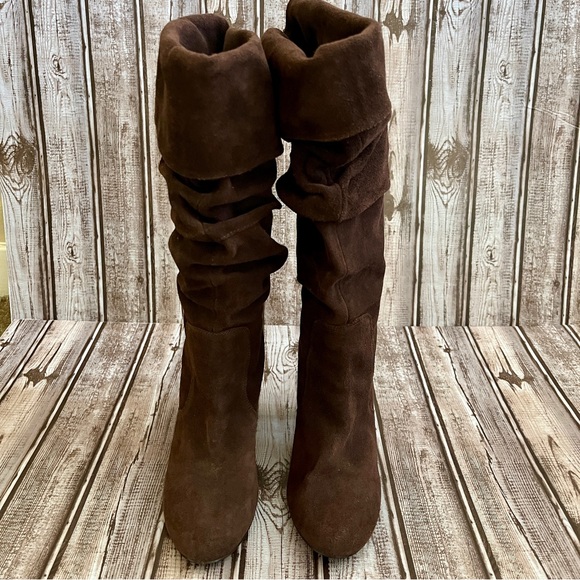 Steve Madden Denvur Brown Slouchy Suede Boots - Picture 3 of 9